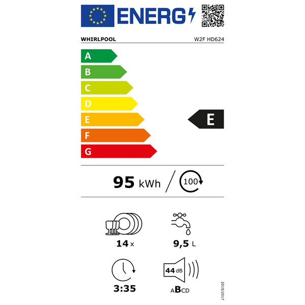 Whirlpool W2F HD624 fehér, programok száma: 9, szabadonálló, 14 terítékes mosogatógép (Újszerű)
