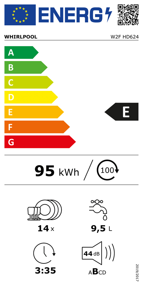 Whirlpool W2F HD624 fehér, programok száma: 9, szabadonálló, 14 terítékes mosogatógép (Újszerű)