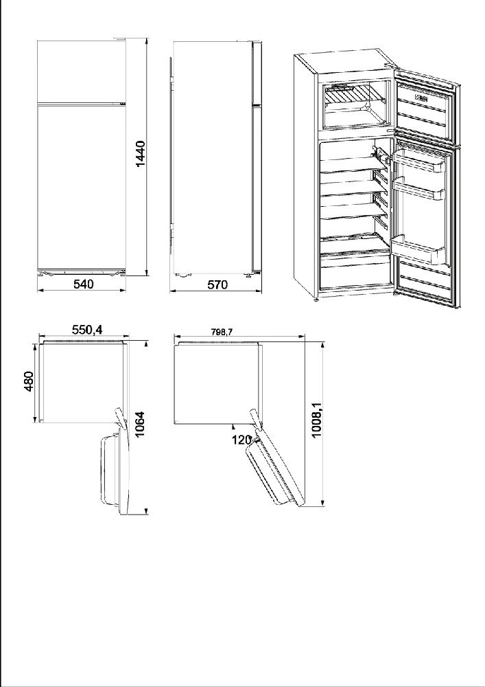 Whirlpool W55TM 4120 W 2 fehér, felülfagyasztós, Hűtő:171L, Fagyasztó:41L, hűtőszekrény