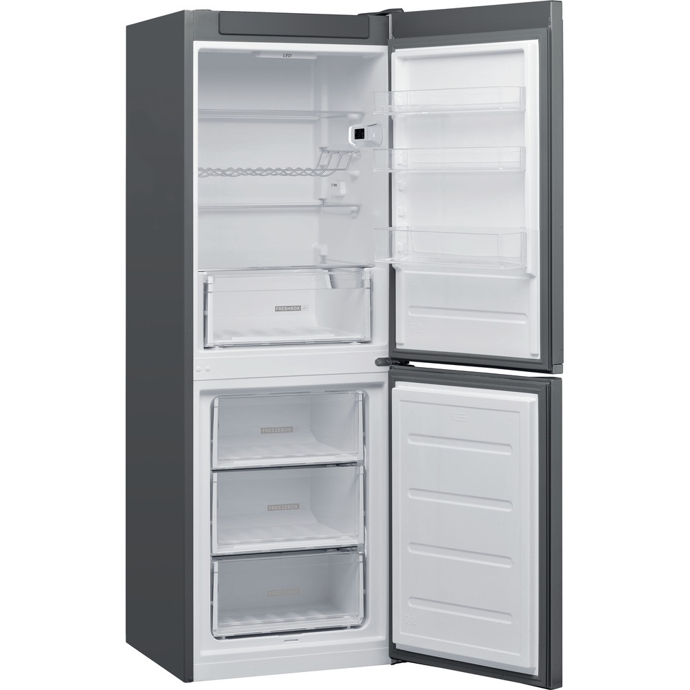 Whirlpool W5 721E OX 2 inox, alulfagyasztós, Hűtő:197L, Fagyasztó:111L, hűtőszekrény