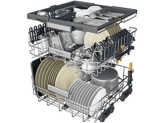 Whirlpool W7F HS51 X inox, programok száma: 8, szabadonálló, 15 terítékes mosogatógép 