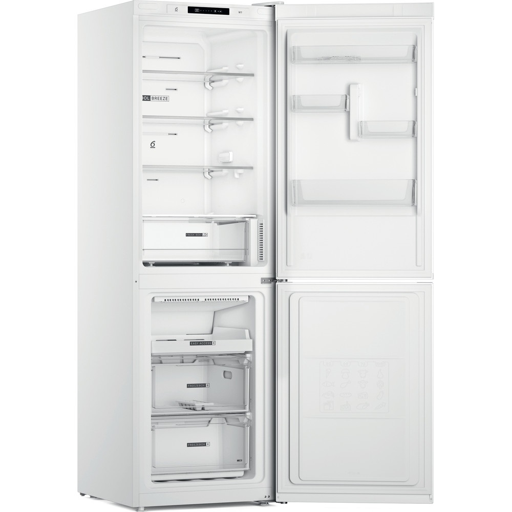 Whirlpool W7X 81IW fehér, alulfagyasztós, Hűtő:231L, Fagyasztó:104L, Total No frost hűtőszekrény