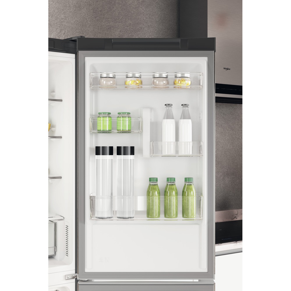 Whirlpool W7X 81I OX inox, alulfagyasztós, Hűtő:231L, Fagyasztó:104L, No frost hűtőszekrény