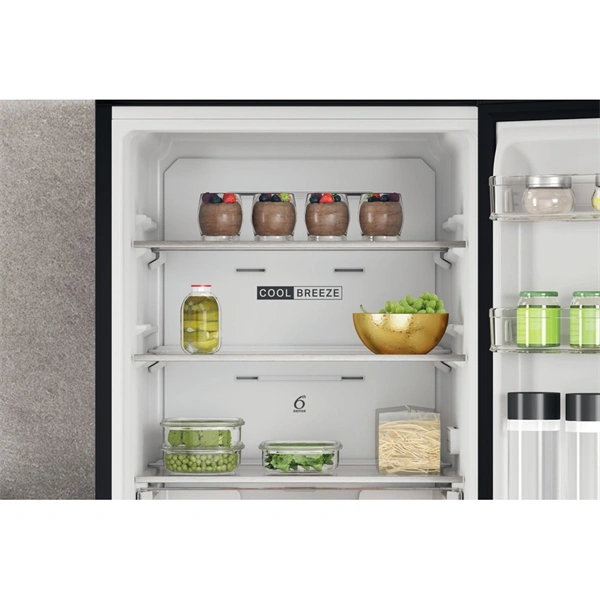 Whirlpool W7X 82I K fekete, alulfagyasztós, Hűtő:231L, Fagyasztó:104L, hűtőszekrény