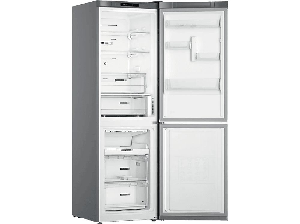 Whirlpool W7X 82I OX inox, alulfagyasztós, Hűtő:231L, Fagyasztó:104L, No frost hűtőszekrény