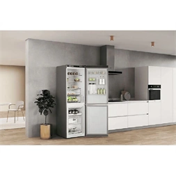 Whirlpool W7X 82I OX inox, alulfagyasztós, Hűtő:231L, Fagyasztó:104L, No frost hűtőszekrény (Használt - A)