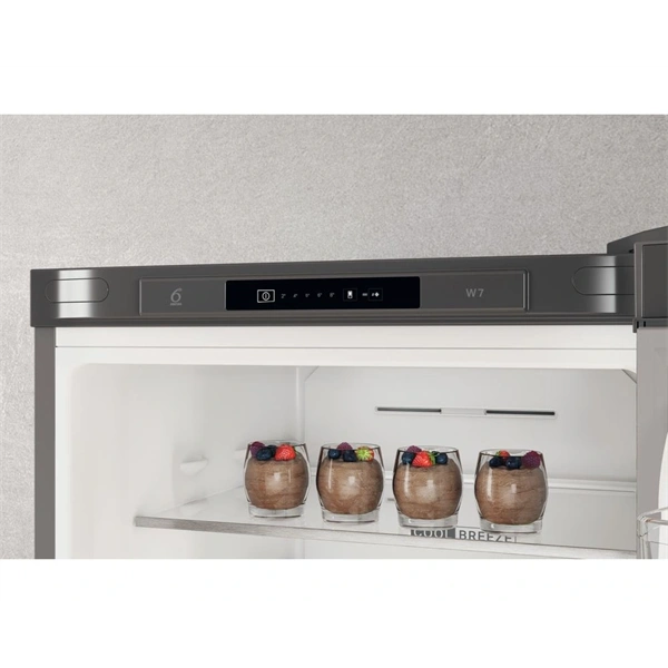 Whirlpool W7X 82I OX inox, alulfagyasztós, Hűtő:231L, Fagyasztó:104L, No frost hűtőszekrény (Használt - A)