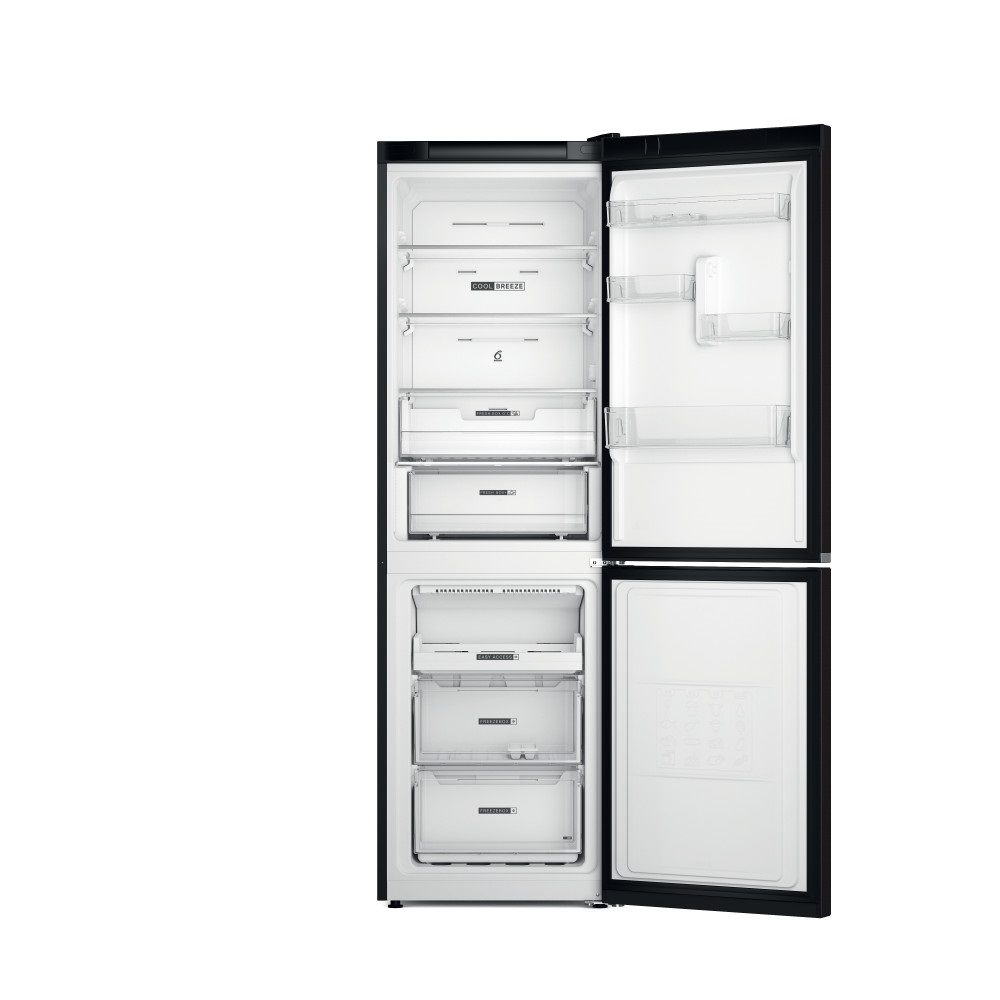 Whirlpool W7X 82I OX inox, alulfagyasztós, Hűtő:231L, Fagyasztó:104L, No frost hűtőszekrény