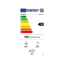 Whirlpool W7X 83A W fehér, alulfagyasztós, Hűtő:231L, Fagyasztó:104L, No frost hűtőszekrény (Újszerű)