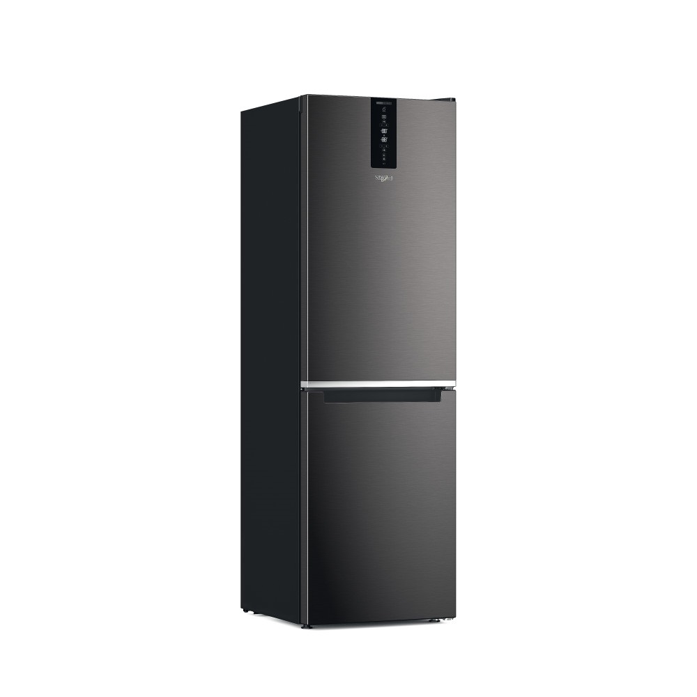 Whirlpool W7X 83T KS fekete, alulfagyasztós, Hűtő:231L, Fagyasztó:104L, No frost hűtőszekrény