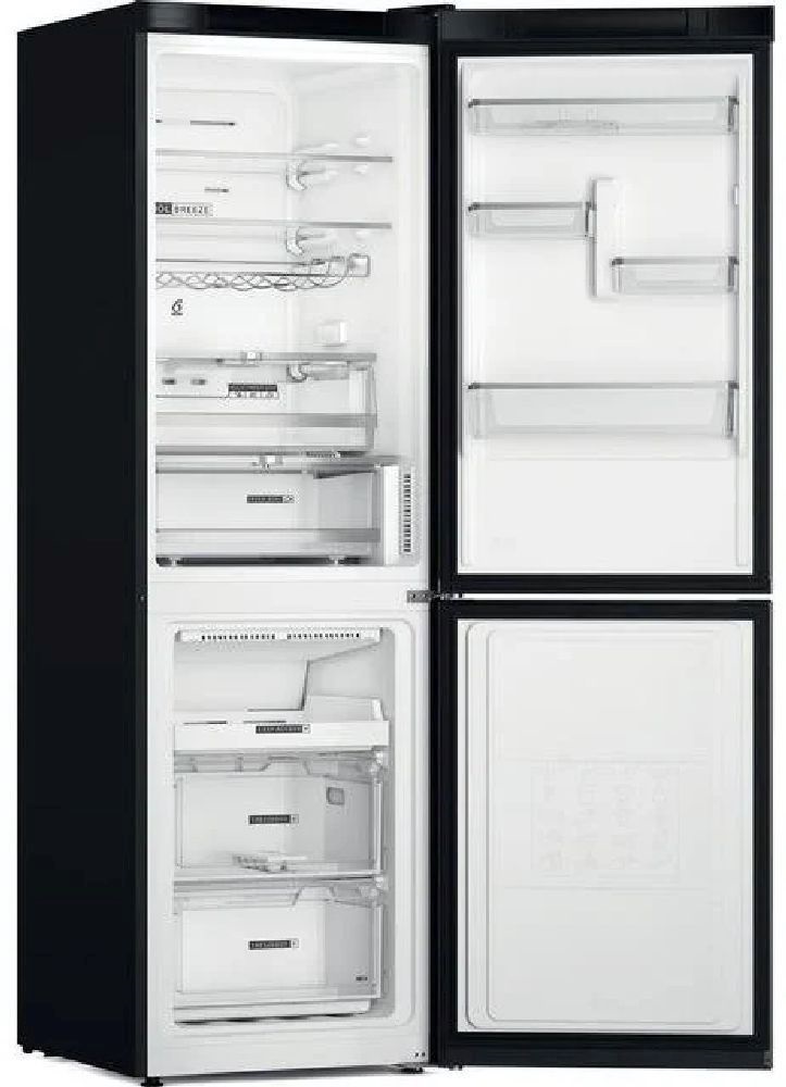 Whirlpool W7X 83T KS fekete, alulfagyasztós, Hűtő:231L, Fagyasztó:104L, No frost hűtőszekrény (Újszerű)
