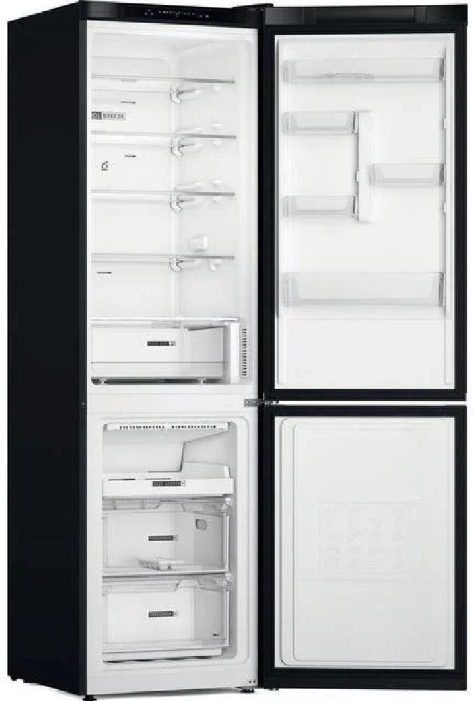 Whirlpool W7X 93A K fekete, alulfagyasztós, Hűtő:263L, Fagyasztó:104L, No frost hűtőszekrény (Újszerű)
