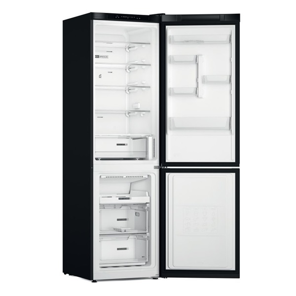 Whirlpool W7X 93A K fekete alulfagyasztós hűtőszekrény (Újszerű)