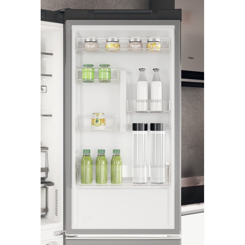 Whirlpool W7X 94A OX inox, alulfagyasztós, Hűtő:263L, Fagyasztó:104L, No frost hűtőszekrény