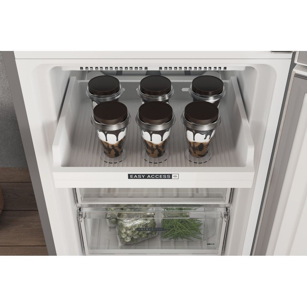 Whirlpool W7X 94A OX inox, alulfagyasztós, Hűtő:263L, Fagyasztó:104L, No frost hűtőszekrény (Használt - B)