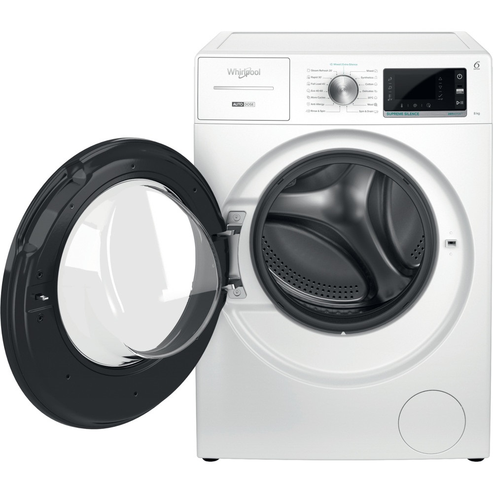 Whirlpool W7X W845WB EE fehér, elöltöltős, max.1400ford., 8 kg, mosógép