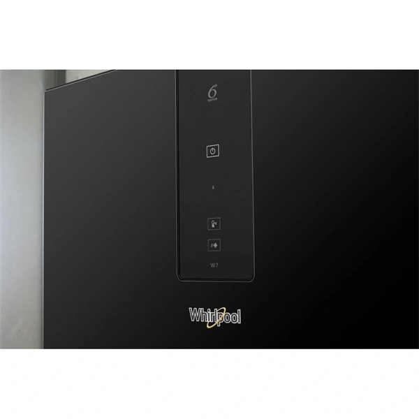 Whirlpool W7 821O K fekete, alulfagyasztós, Hűtő:239L, Fagyasztó:104L, Total No frost hűtőszekrény