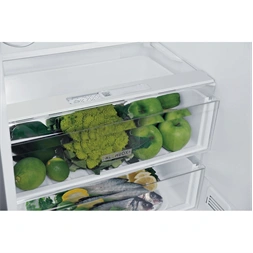 Whirlpool W7 821O K fekete, alulfagyasztós, Hűtő:239L, Fagyasztó:104L, Total No frost hűtőszekrény