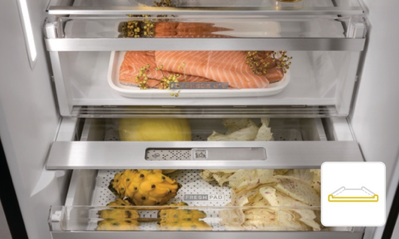Whirlpool W7 831T OX H inox, alulfagyasztós, Hűtő:239L, Fagyasztó:104L, Total No frost hűtőszekrény