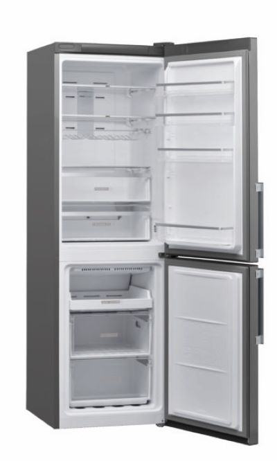 Whirlpool W7 831T OX H inox, alulfagyasztós, Hűtő:239L, Fagyasztó:104L, Total No frost hűtőszekrény