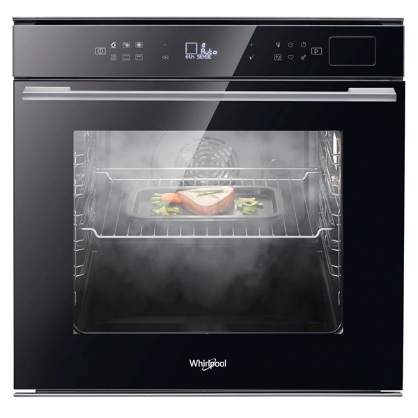 Whirlpool W7 OS4 4S1 P BL fekete, beépíthető, sütőtér: 73L, grill, légkeverés, pirolitikus, sütő (Újszerű)