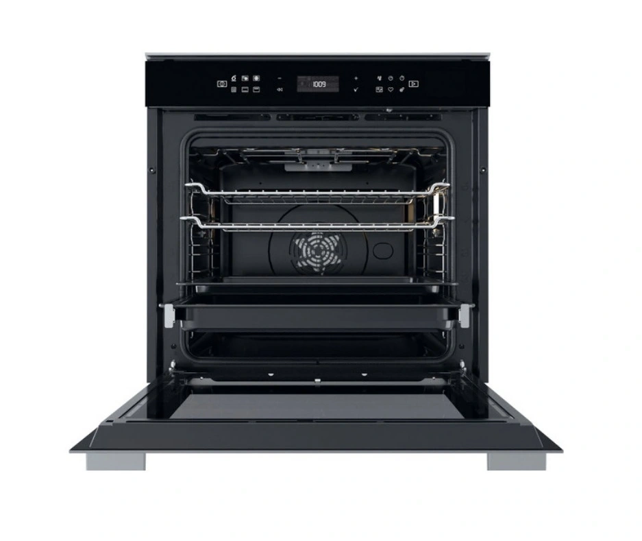 Whirlpool W7 OS4 4S1 P BL fekete, beépíthető, sütőtér: 73L, grill, légkeverés, pirolitikus, sütő (Újszerű)