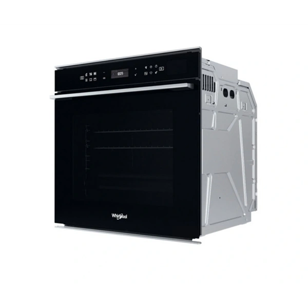 Whirlpool W7 OS4 4S1 P BL fekete, beépíthető, sütőtér: 73L, grill, légkeverés, pirolitikus, sütő (Újszerű)