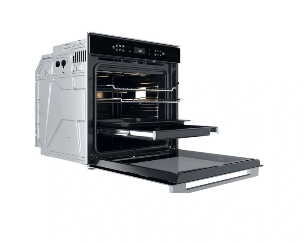 Whirlpool W7 OS4 4S1 P BL fekete, beépíthető, sütőtér: 73L, grill, légkeverés, pirolitikus, sütő (Újszerű)