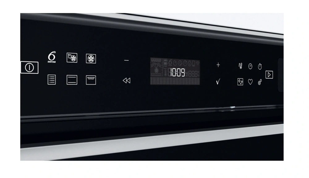 Whirlpool W7 OS4 4S1 P BL fekete, beépíthető, sütőtér: 73L, grill, légkeverés, pirolitikus, sütő (Újszerű)
