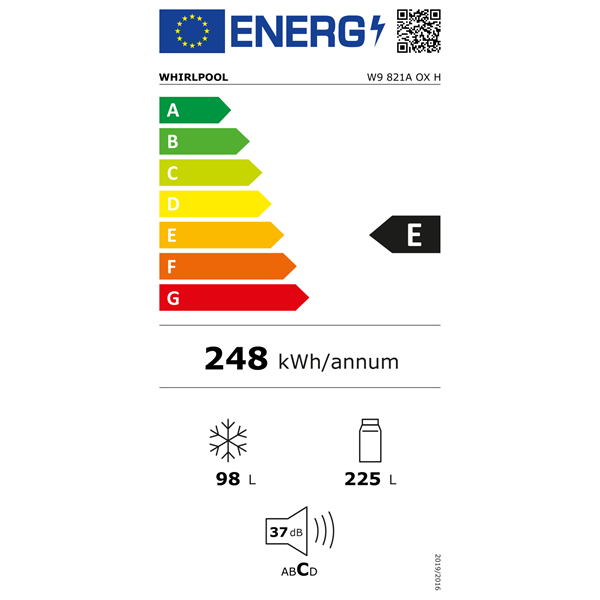 Whirlpool W9 821A OX H alulfagyasztós hűtőszekrény