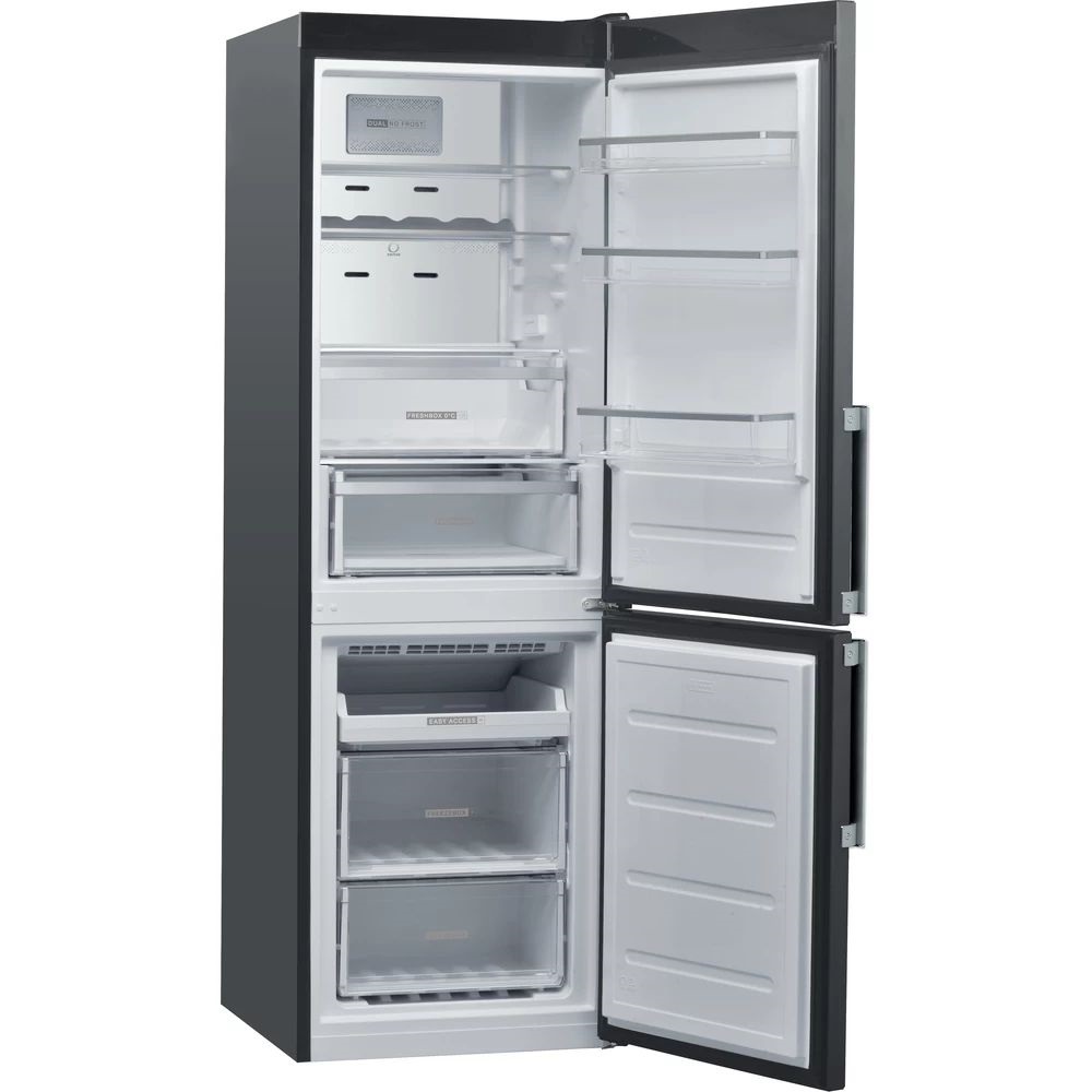 Whirlpool W9 821D OX H 2 inox, alulfagyasztós, Hűtő:225L, Fagyasztó:98L, No frost hűtőszekrény