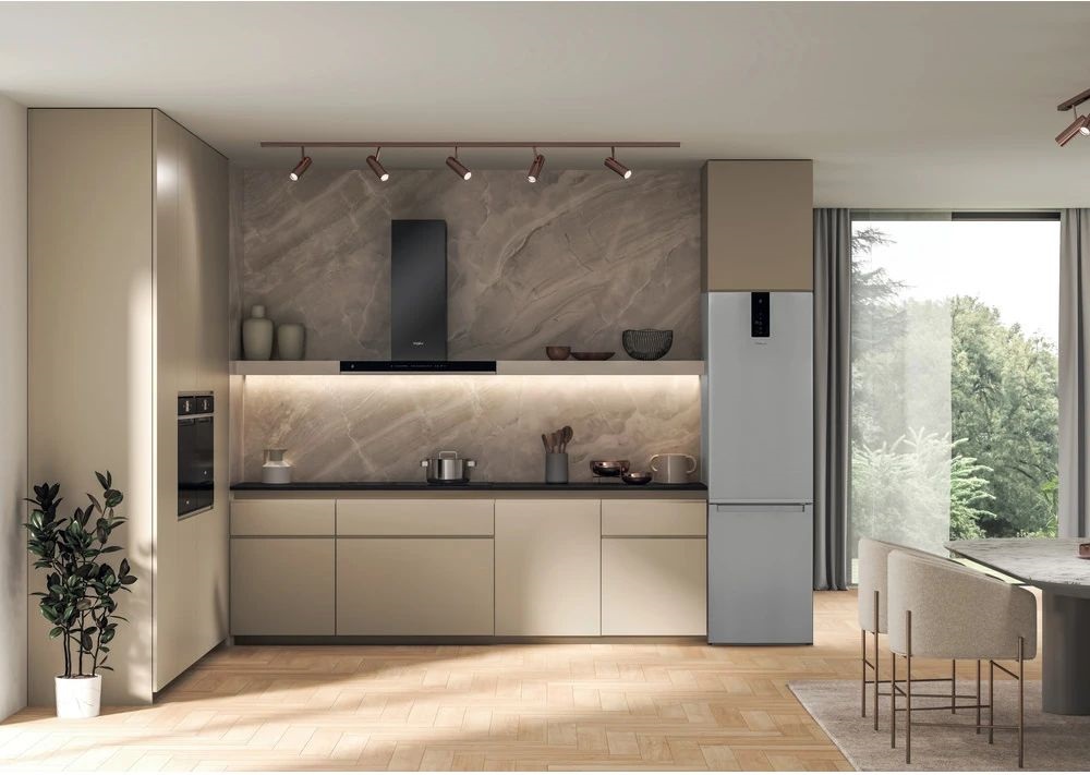 Whirlpool W9 931A IX inox, alulfagyasztós, Hűtő:355L, Fagyasztó:98L, hűtőszekrény