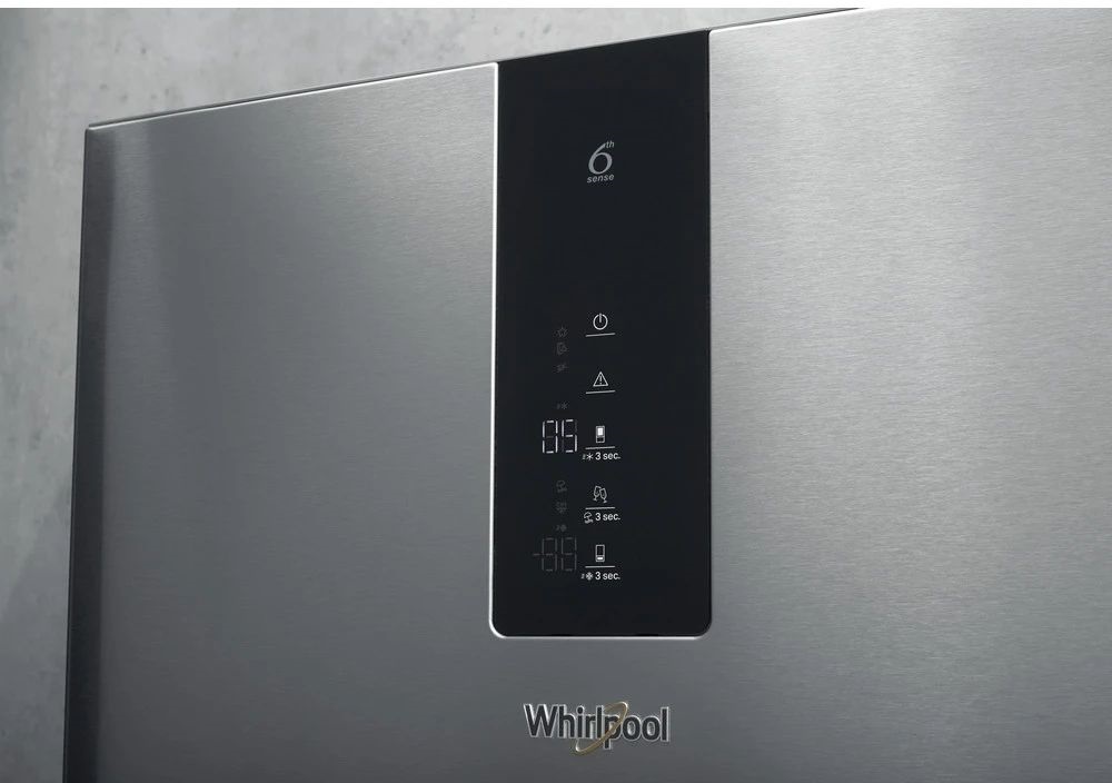 Whirlpool W9 931A IX inox, alulfagyasztós, Hűtő:355L, Fagyasztó:98L, hűtőszekrény
