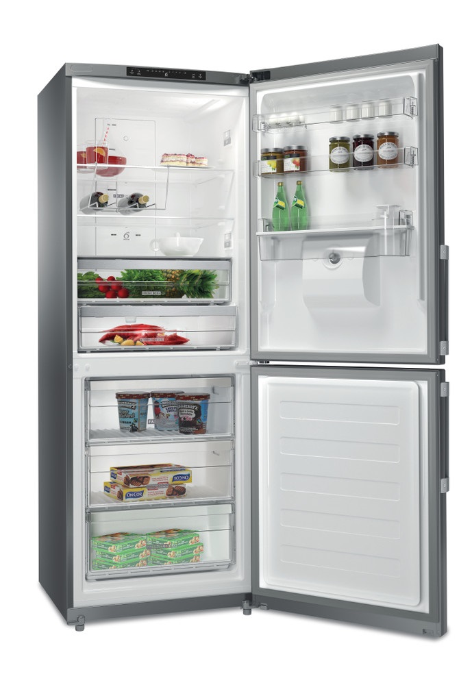 Whirlpool WB70I 952 X AQUA ezüst, alulfagyasztós, Hűtő:304L, Fagyasztó:153L, No frost hűtőszekrény