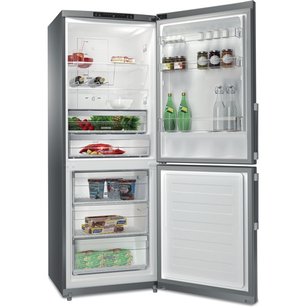 Whirlpool WB70I 952 X inox, alulfagyasztós, Hűtő:304L, Fagyasztó:153L, No frost hűtőszekrény (Újszerű)