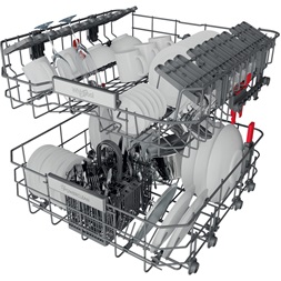 Whirlpool WBO 3T333 P 6.5 X programok száma: 11, beépíthető, 14 terítékes mosogatógép (Használt - B)