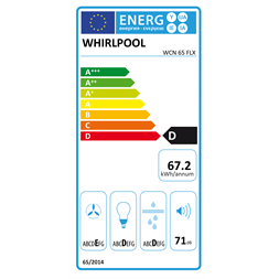 Whirlpool WCN 65 FLX inox, beépíthető, döntött, méret:60 cm, zajszint:71 dB, páraelszívó (Újracsomagolt)