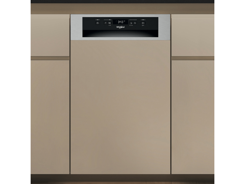 Whirlpool WH6PC11BS7A0 inox, programok száma: 9, keskeny beépíthető, 11 terítékes mosogatógép 