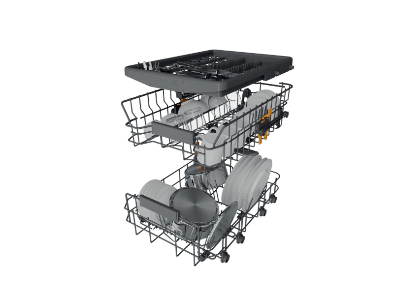 Whirlpool WH6PC11BS7A0 inox, programok száma: 9, keskeny beépíthető, 11 terítékes mosogatógép 