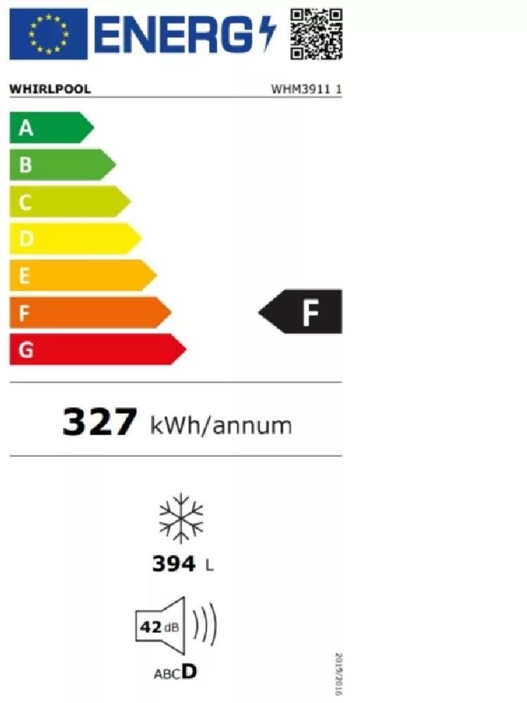 Whirlpool WHM39112 fehér, Fagyasztó:390L, fagyasztóláda