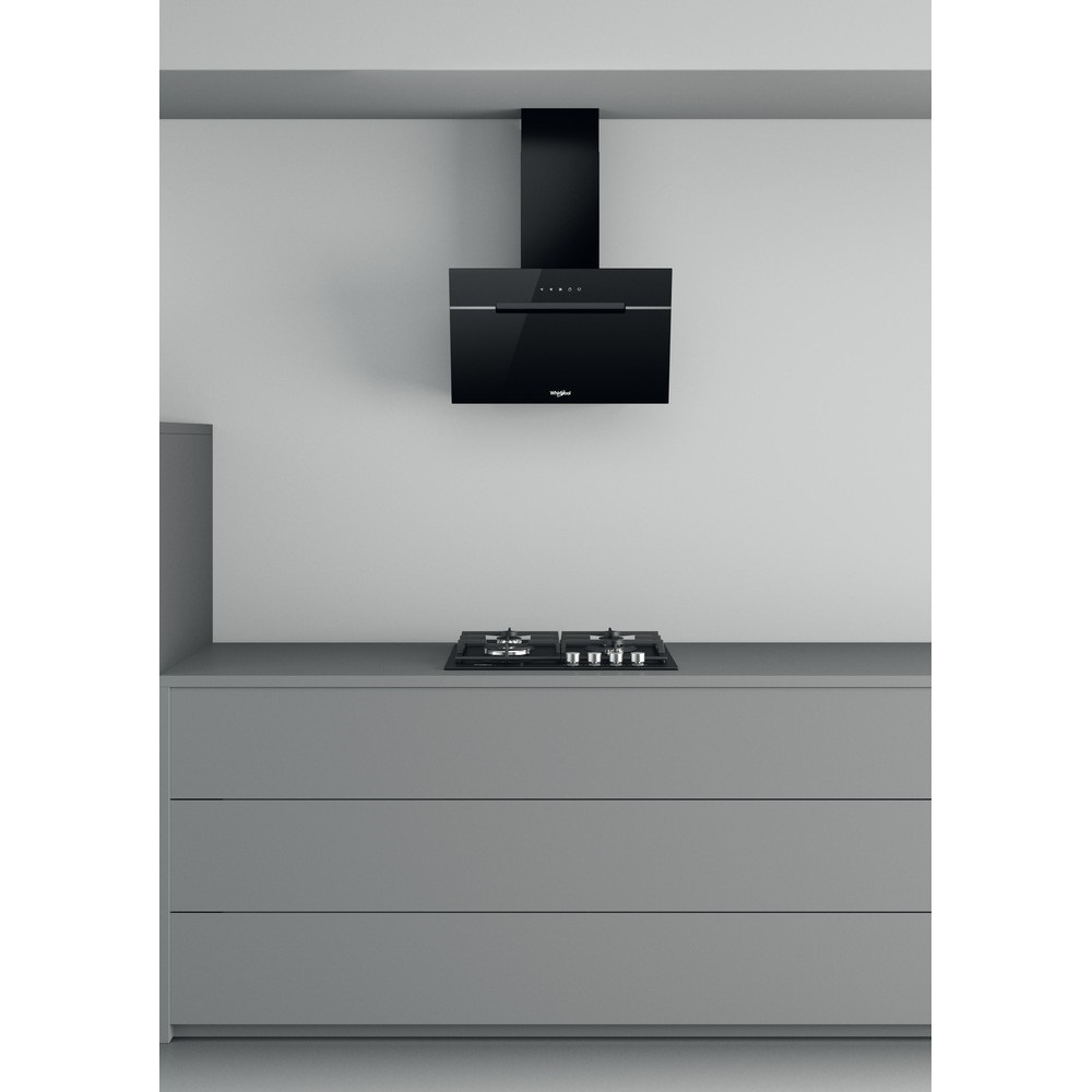 Whirlpool WHVP 62F LT SK fekete, beépíthető, döntött, méret:59,8 cm, zajszint:65 dB, páraelszívó (Újracsomagolt)