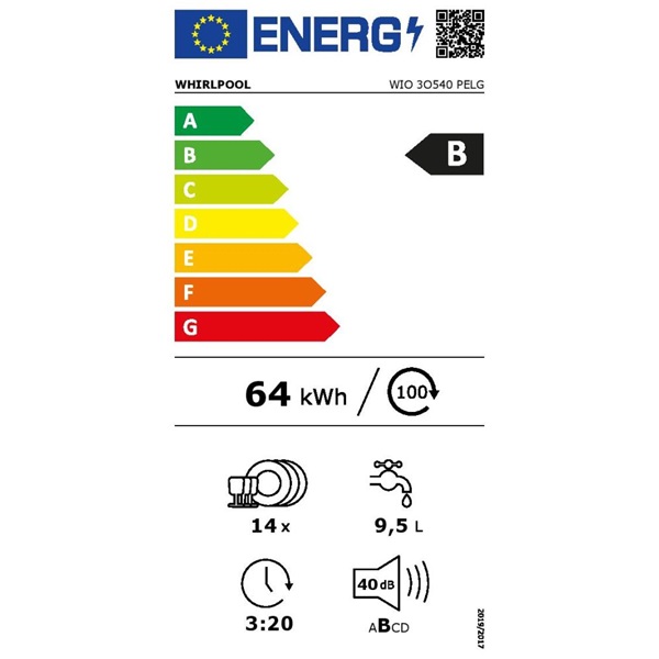 Whirlpool WIO 3O540 PELG beépíthető mosogatógép