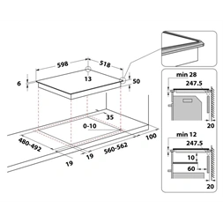 Whirlpool WL B5860 AL fekete, beépíthető, indukciós, főzőzóna: 4, beépíthető méret: 56cm, főzőlap