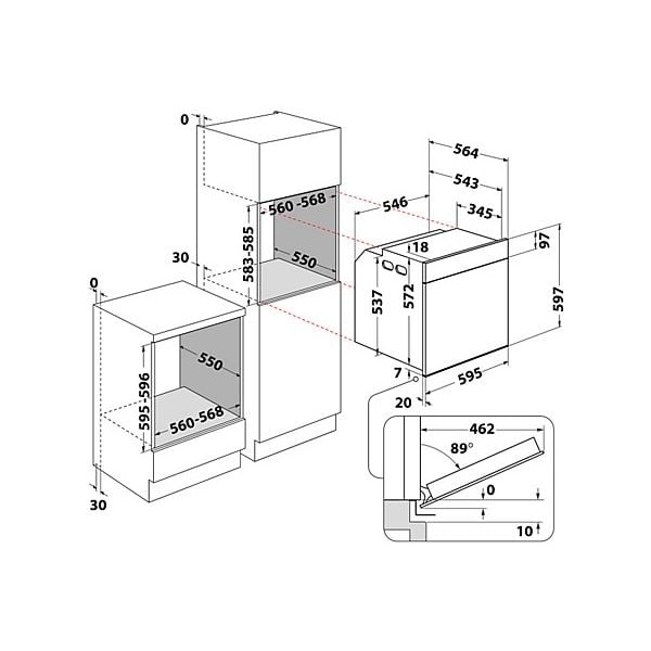 Whirlpool WOI4S8CM1SXA beépíthető sütő