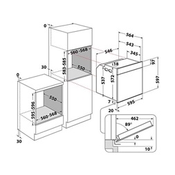 Whirlpool WOI4S8CM1SXA beépíthető sütő