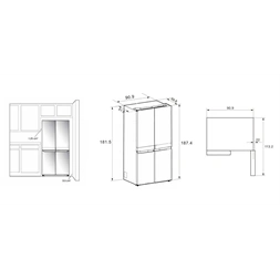 Whirlpool WQ9 U3L EF inox, side-by- side, Hűtő:388L, Fagyasztó:206L, No Frosthűtőszekrény