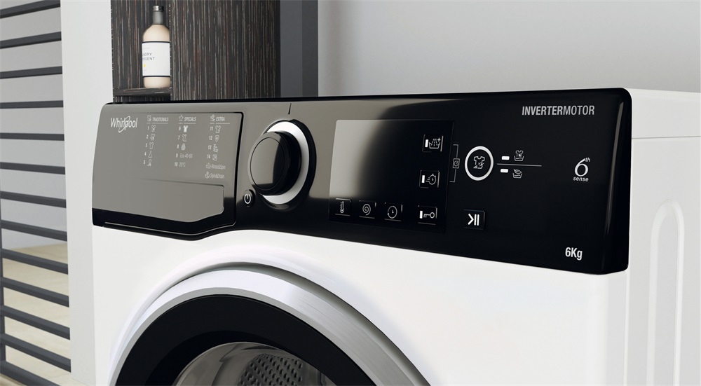 Whirlpool WRBSB 6249 S EU fehér, elöltöltős, max.1200ford., 6 kg, mosógép
