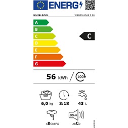Whirlpool WRBSS 6249 S EU 6 kg keskeny elöltöltős mosógép