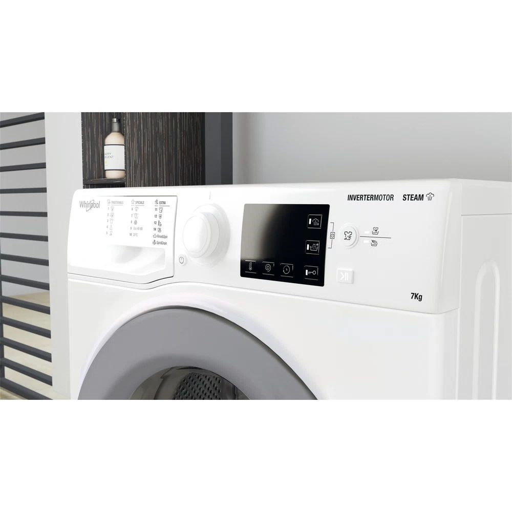 Whirlpool WRSB 7259 WS EU fehér, elöltöltős, keskeny, max.1200ford., 7 kg, mosógép