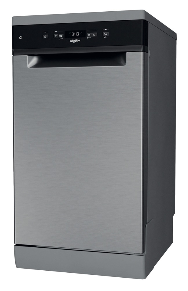 Whirlpool WSFC 3M17 X inox, programok száma: 6, keskeny szabadonálló, 10 terítékes mosogatógép 